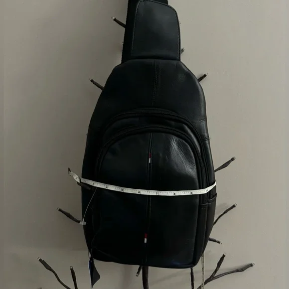 Black Leather Sling Bag - Picture 7 of 8